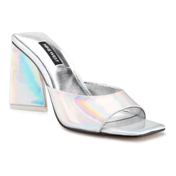 Nine West You Go Women's Heeled Slide Sandals 12 Nine West You Go Women's Heeled Slide Sandals -Nine West shop 5778427 Iridescent Silver
