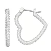 Nine West Silver Tone Twisted Heart Hoop Earrings 1 Nine West Silver Tone Twisted Heart Hoop Earrings -Nine West shop 5806582