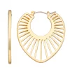 Nine West Gold Tone Sunburst Cutout Hoop Earrings 1 Nine West Gold Tone Sunburst Cutout Hoop Earrings -Nine West shop 5806595