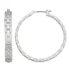 Women's Nine West Silver Tone Chain Click-It Hoop Earrings -Nine West shop 5806623