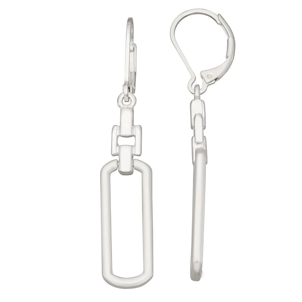 Women's Nine West Silver Tone Metal Drop Earrings 3 Women's Nine West Silver Tone Metal Drop Earrings