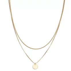 Nine West Gold Tone Multirow Coin Necklace