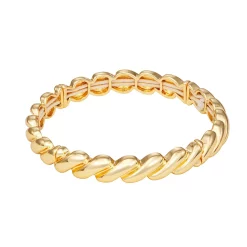 Nine West Gold Tone Twisted Stretch Bracelet
