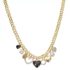 Nine West Gold Tone Heart Charm Curb Chain Necklace -Nine West shop 5807417