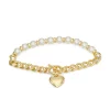 Nine West Gold Tone Heart Stretch Bracelet -Nine West shop 5807418