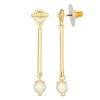 Nine West Gold Tone Simulated Pearl Linear Drop Earrings -Nine West shop 5807423