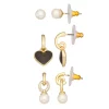 Nine West Gold Tone Simulated Pearl & Heart Drop Earrings Trio Set 1 Nine West Gold Tone Simulated Pearl & Heart Drop Earrings Trio Set -Nine West shop 5807425