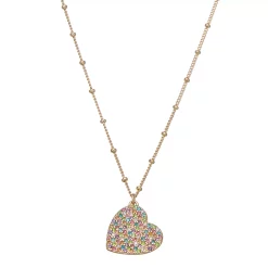 Nine West Pave Heart Pendant Necklace