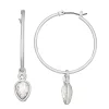 Nine West Silver Tone Click It Hoop Earrings -Nine West shop 5808032