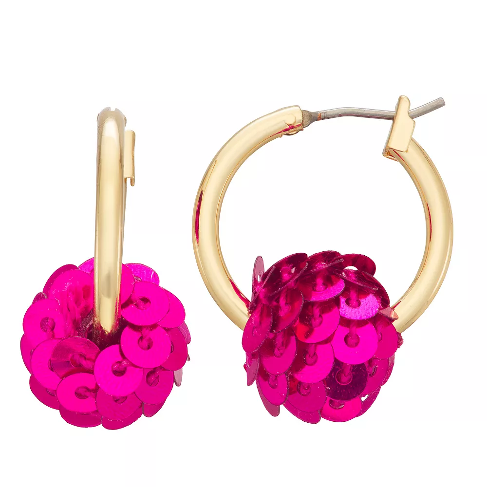 Nine West Sequins Disco Huggie Earrings 4 Nine West Sequins Disco Huggie Earrings - Image 2