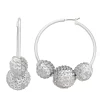 Nine West Sequins Disco Hoop Earrings 1 Nine West Sequins Disco Hoop Earrings -Nine West shop 5808086 Silver Tone