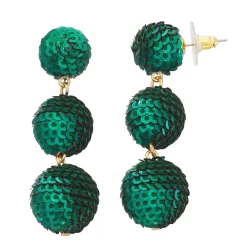 Nine West Sequins Disco Triple Drop Earrings