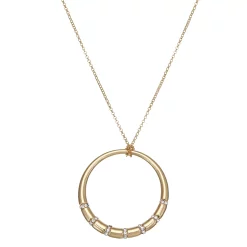Nine West Gold Tone Circle Pendant Necklace