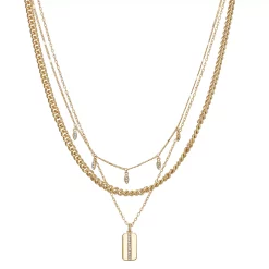 Nine West Gold Tone Chain Layered Necklace