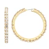 Nine West Gold Tone Crystal Pave Hoop Earrings -Nine West shop 5808451
