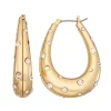 Nine West Gold Tone Crystal Oval Hoop Earrings 1 Nine West Gold Tone Crystal Oval Hoop Earrings -Nine West shop 5808453