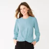 Women's Nine West Long Sleeve Twist Front Top