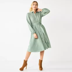 Women's Nine West Midi Shirt Dress -Nine West shop 5831853 Malou Green