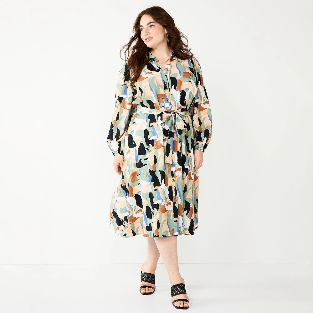 Plus Size Nine West Midi Shirt Dress 4 Plus Size Nine West Midi Shirt Dress - Image 2