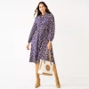 Petite Nine West Midi Shirt Dress -Nine West shop 5832225 Spotty Dotty Navy