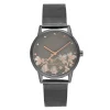 Nine West Women's Gray Stainless Steel Mesh Bracelet Watch with Flower Dial 1 Nine West Women's Gray Stainless Steel Mesh Bracelet Watch with Flower Dial -Nine West shop 5857463