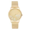 Nine West Women's Stainless Steel Mesh Bracelet Watch with Flower Dial -Nine West shop 5857465 Gold Tone