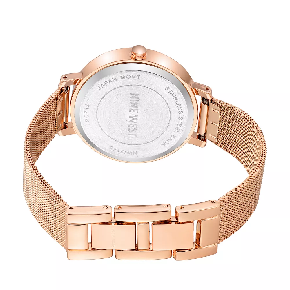 Nine West Women's Rose Gold Tone Mesh Bracelet Watch 4 Nine West Women's Rose Gold Tone Mesh Bracelet Watch - Image 2