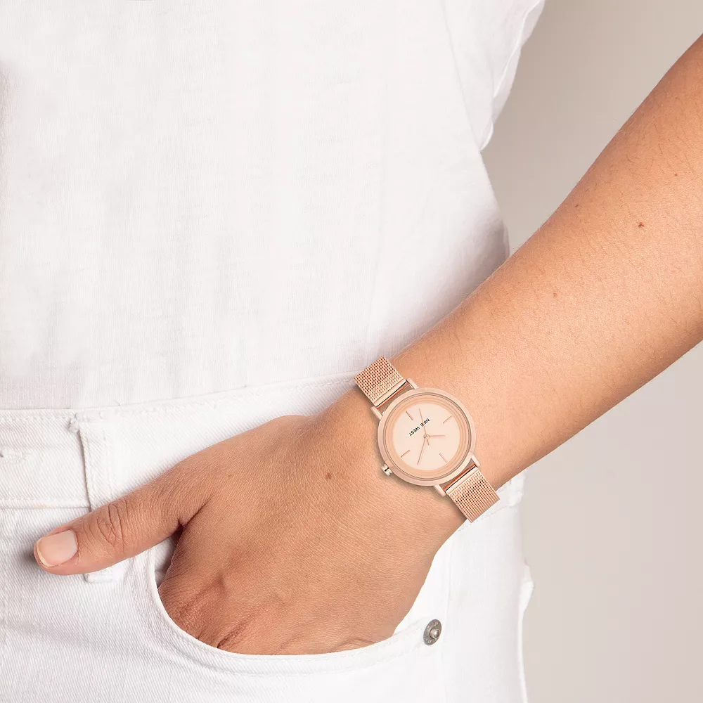 Nine West Women's Rose Gold Tone Mesh Bracelet Watch 7 Nine West Women's Rose Gold Tone Mesh Bracelet Watch - Image 5