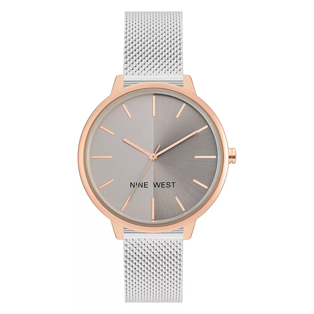 Nine West Women's Two Tone Mesh Watch 3 Nine West Women's Two Tone Mesh Watch