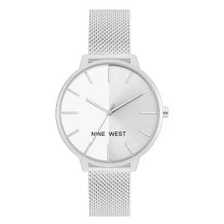 Nine West Women's Two Tone Mesh Watch 12 Nine West Women's Two Tone Mesh Watch -Nine West shop 5857493 Silver Tone