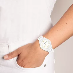 Nine West Women's White Rubberized Link Watch 13 Nine West Women's White Rubberized Link Watch -Nine West shop 5857497 ALT9