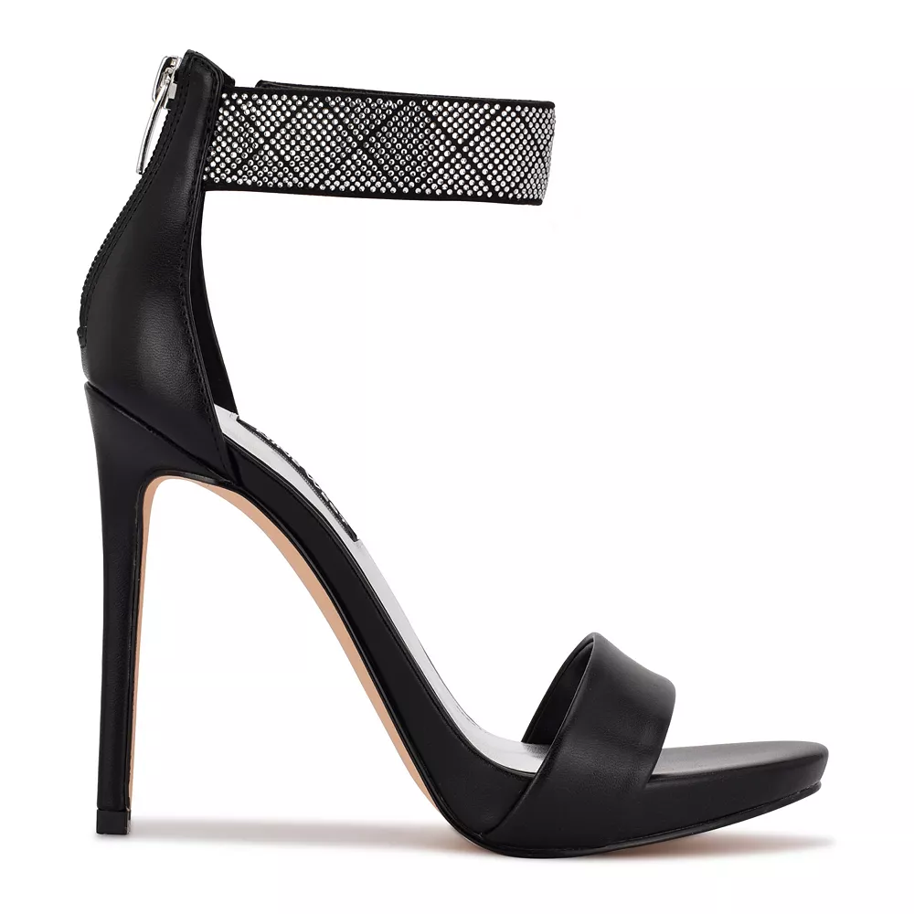 Nine West Utell Women's Rhinestone High Heel Dress Sandals 7 Nine West Utell Women's Rhinestone High Heel Dress Sandals - Image 5