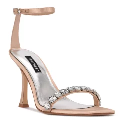 Nine West Yazmin Women's Rhinestone High Heel Dress Sandals 11 Nine West Yazmin Women's Rhinestone High Heel Dress Sandals -Nine West shop 5883720 Light Natural Satin