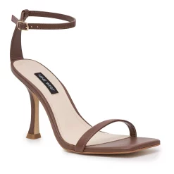 Nine West Yess Women's Leather Heeled Sandals 17 Nine West Yess Women's Leather Heeled Sandals -Nine West shop 5883723 Dark Brown Leather