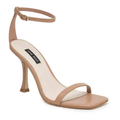 Nine West Yess Women's Leather Heeled Sandals 18 Nine West Yess Women's Leather Heeled Sandals -Nine West shop 5883723 Medium Natural Leather