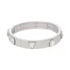 Nine West Silver Tone Simulated Crystal Heart Stretch Bracelet 2 Nine West Silver Tone Simulated Crystal Heart Stretch Bracelet -Nine West shop 5893012