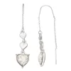 Nine West Silver Tone Triple Heart Threader Earrings