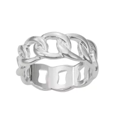 Nine West Silver Tone Chain Link Ring