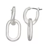 Nine West Silver Tone Chain Link Drop Hoop Earrings 1 Nine West Silver Tone Chain Link Drop Hoop Earrings -Nine West shop 5893127