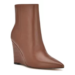 Nine West Paes Women's Leather Wedge Booties