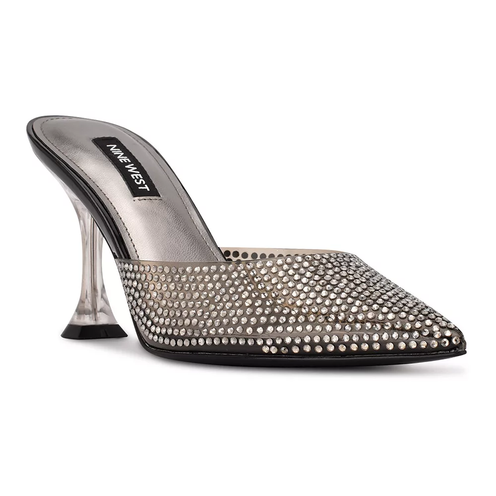 Nine West Hott Women's Heeled Rhinestone Mules 5 Nine West Hott Women's Heeled Rhinestone Mules - Image 3