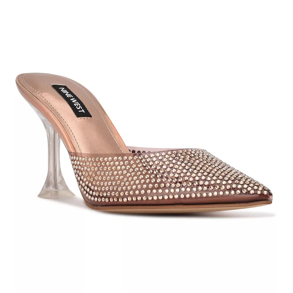 Nine West Hott Women's Heeled Rhinestone Mules 4 Nine West Hott Women's Heeled Rhinestone Mules - Image 2