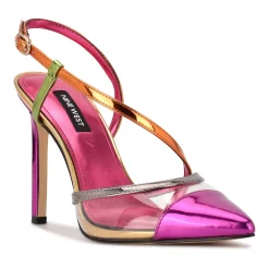 Nine West Timie Women's Strappy Dress Pumps 15 Nine West Timie Women's Strappy Dress Pumps -Nine West shop 5911132 Metallic Pink Multi