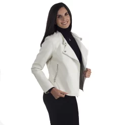 Women's Nine West Faux-Leather Biker Jacket 10 Women's Nine West Faux-Leather Biker Jacket -Nine West shop 5920265 ALT3