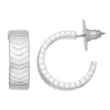 Nine West Silver Tone V Texture Hoop Earrings 2 Nine West Silver Tone V Texture Hoop Earrings -Nine West shop 5928741