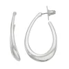 Nine West Silver Tone Elongated Hoop Earrings 1 Nine West Silver Tone Elongated Hoop Earrings -Nine West shop 5928742