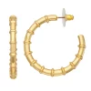 Nine West Gold Tone Textured C Hoop Earrings -Nine West shop 5928752