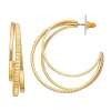 Nine West Gold Tone Triple Orbital Hoop Earrings 1 Nine West Gold Tone Triple Orbital Hoop Earrings -Nine West shop 5928753