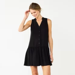 Women's Nine West Button Front Ruffle Hem Dress 13 Women's Nine West Button Front Ruffle Hem Dress -Nine West shop 5978836 Mineral Black