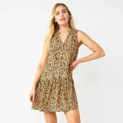 Women's Nine West Button Front Ruffle Hem Dress 14 Women's Nine West Button Front Ruffle Hem Dress -Nine West shop 5978836 Zig Zag Zebra